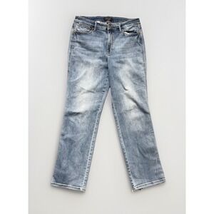 Judy Blue Dad Jeans Womens Size 11/30 Light Wash High Rise Straight Raw